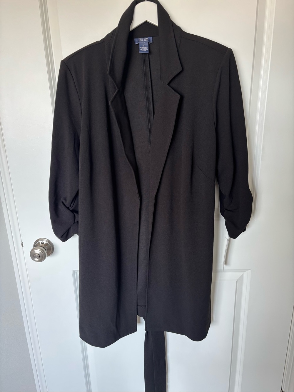 Black Voyage Open-Front Longline Blazer